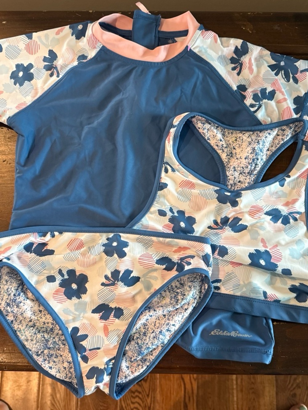 Eddie Bauer Blue and Pink Girls' Swim Set